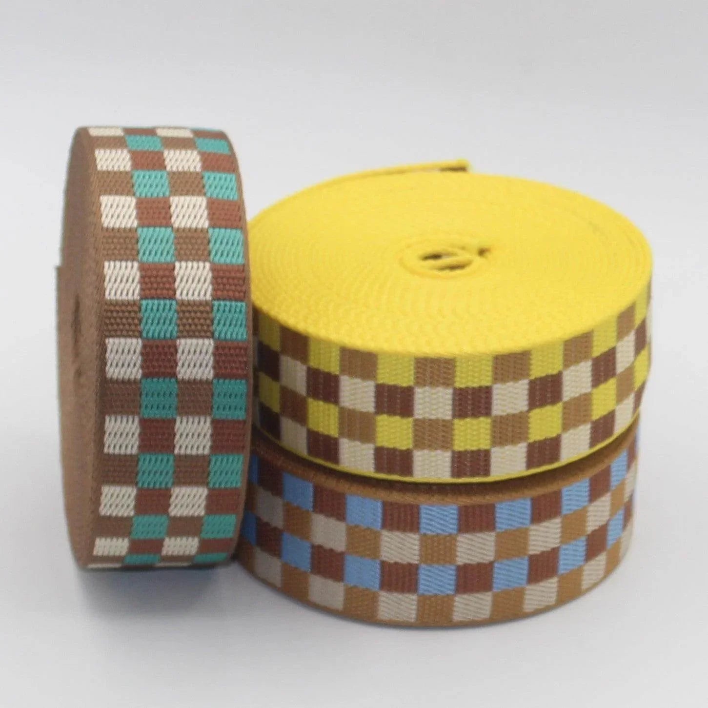 38mm Checked Multi Webbing 5/10/45mt #RUB3544 - ACCESSOIRES LEDUC BV