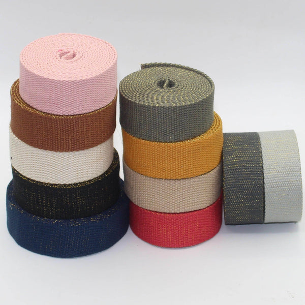 30mm Heavy Cotton Lurex Webbing #RUB3550 5/10/45mt - ACCESSOIRES LEDUC BV