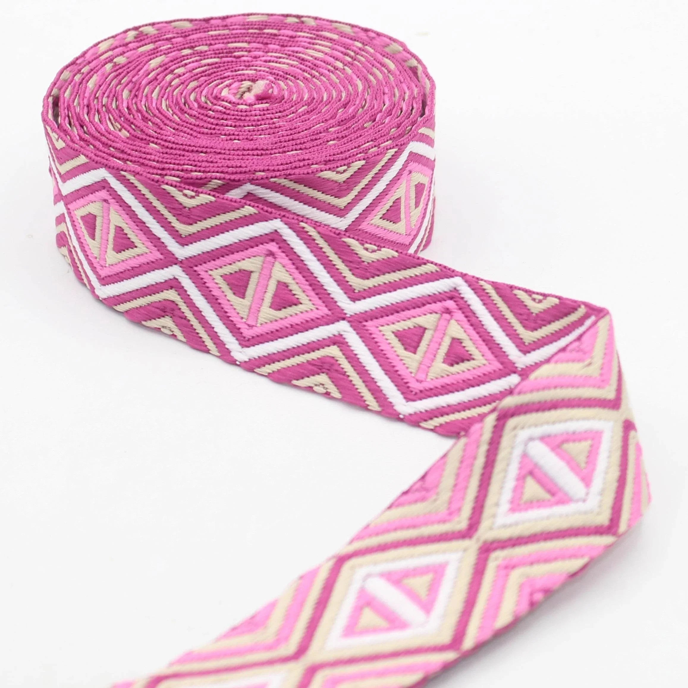 5 meters Ethnic Diamonds 38mm Webbing #RUB3564 - ACCESSOIRES LEDUC BV