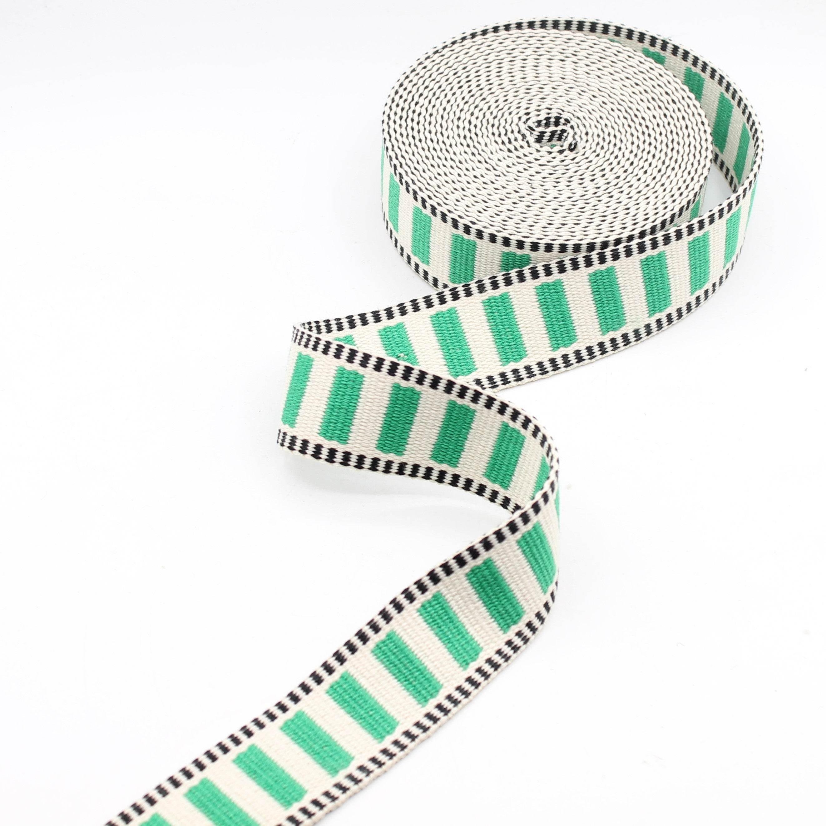 10 meters 32mm or 38mm Railway Colorful Polyester Tricolor Webbing #RUB3571 - ACCESSOIRES LEDUC BV