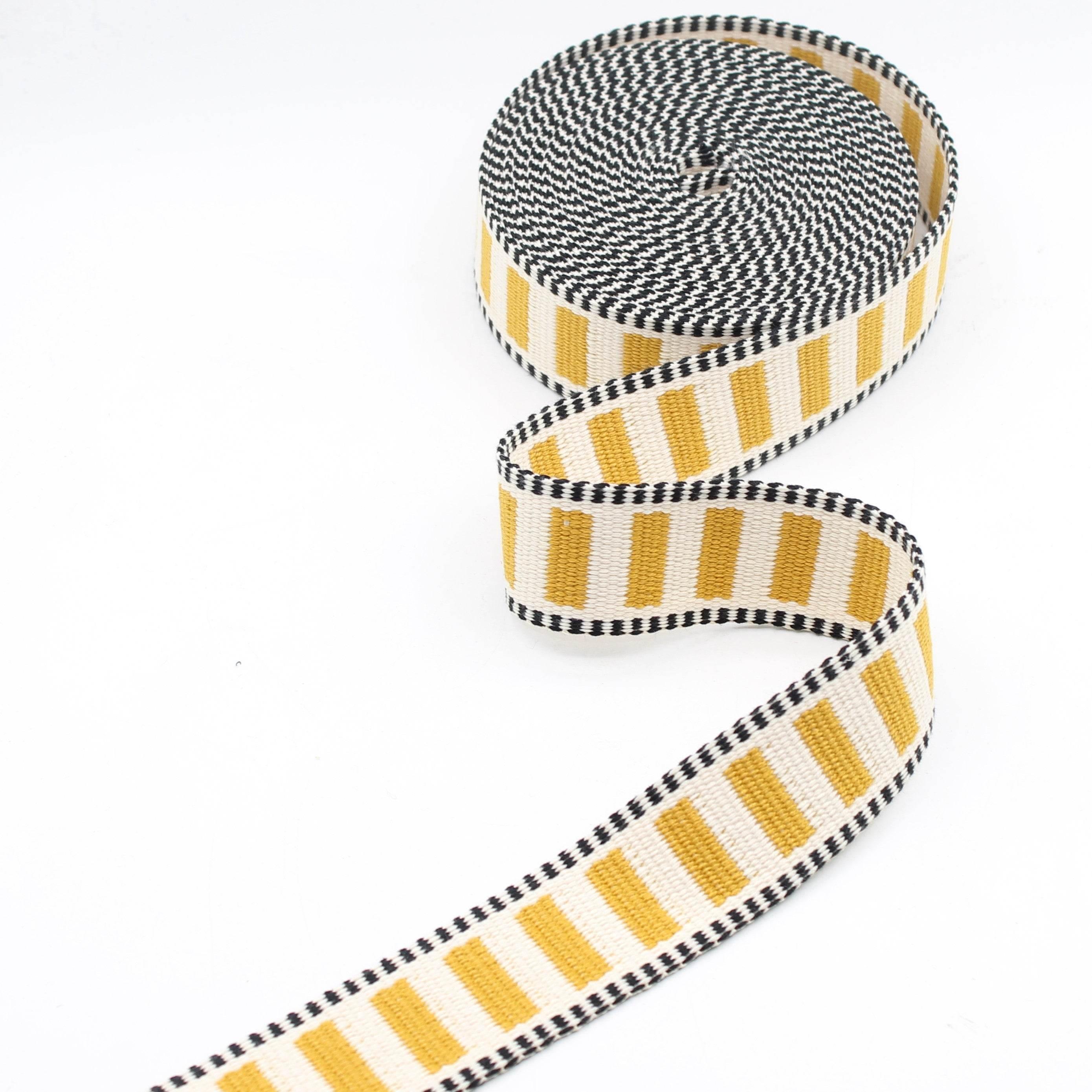 10 meters 32mm or 38mm Railway Colorful Polyester Tricolor Webbing #RUB3571 - ACCESSOIRES LEDUC BV