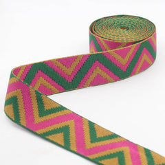 5 meters Ethnic Big Zig Zag Webbing 40mm #RUB3574