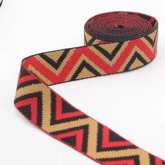 5 meters Ethnic Big Zig Zag Webbing 40mm #RUB3574