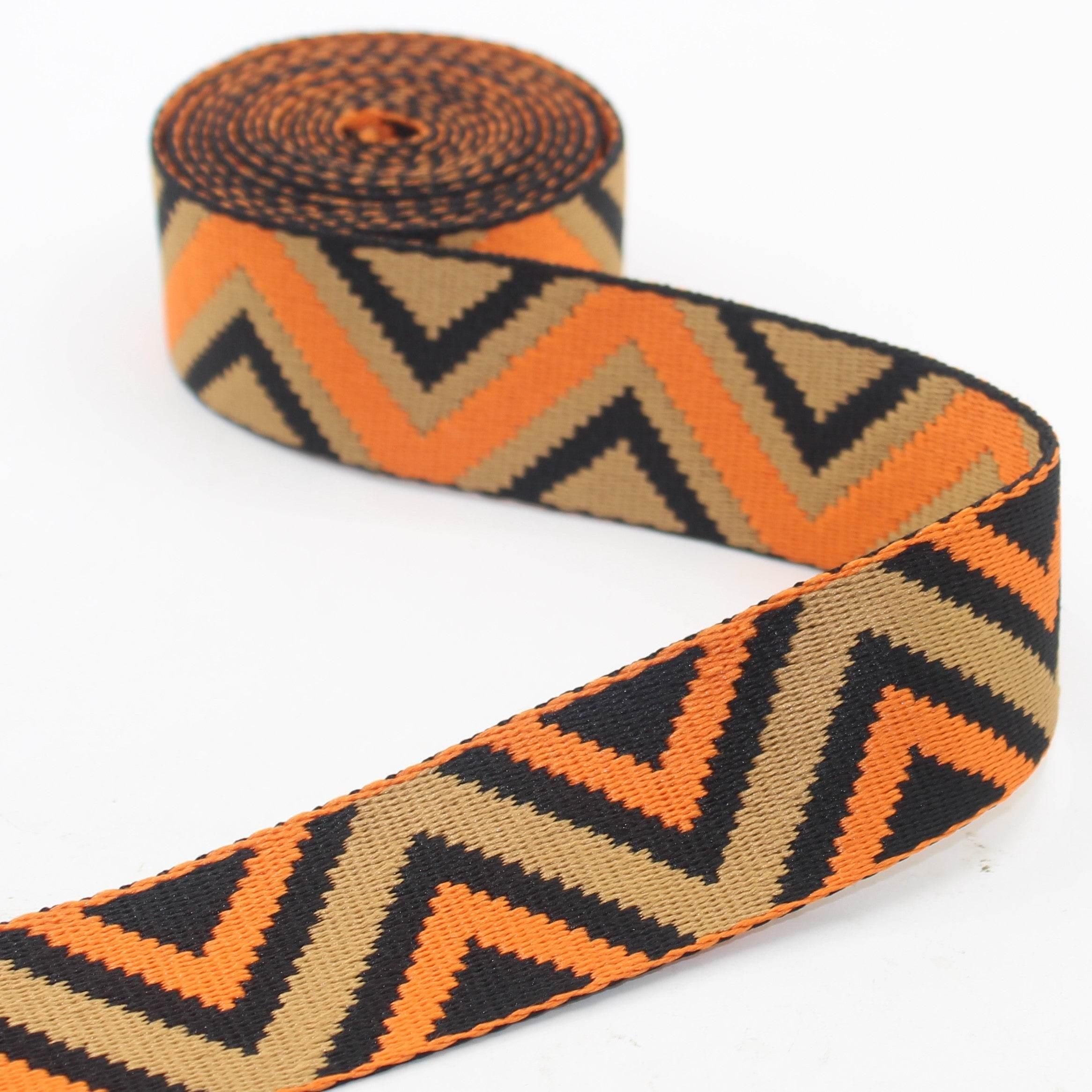 5 meters Ethnic Big Zig Zag Webbing 40mm #RUB3574 - ACCESSOIRES LEDUC BV