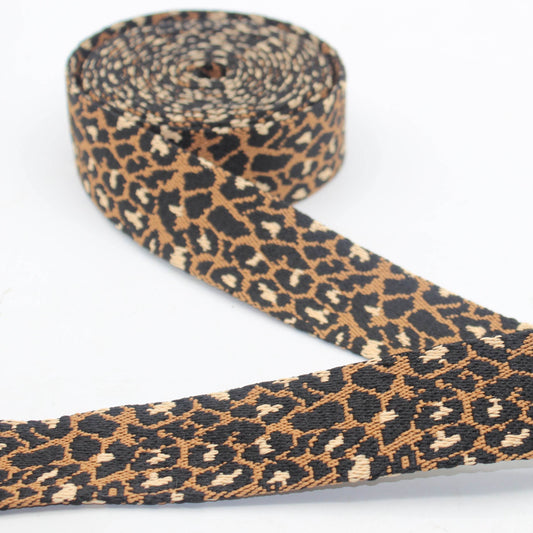 5 meters Leopard Design Webbing 40mm #RUB3575 - ACCESSOIRES LEDUC BV