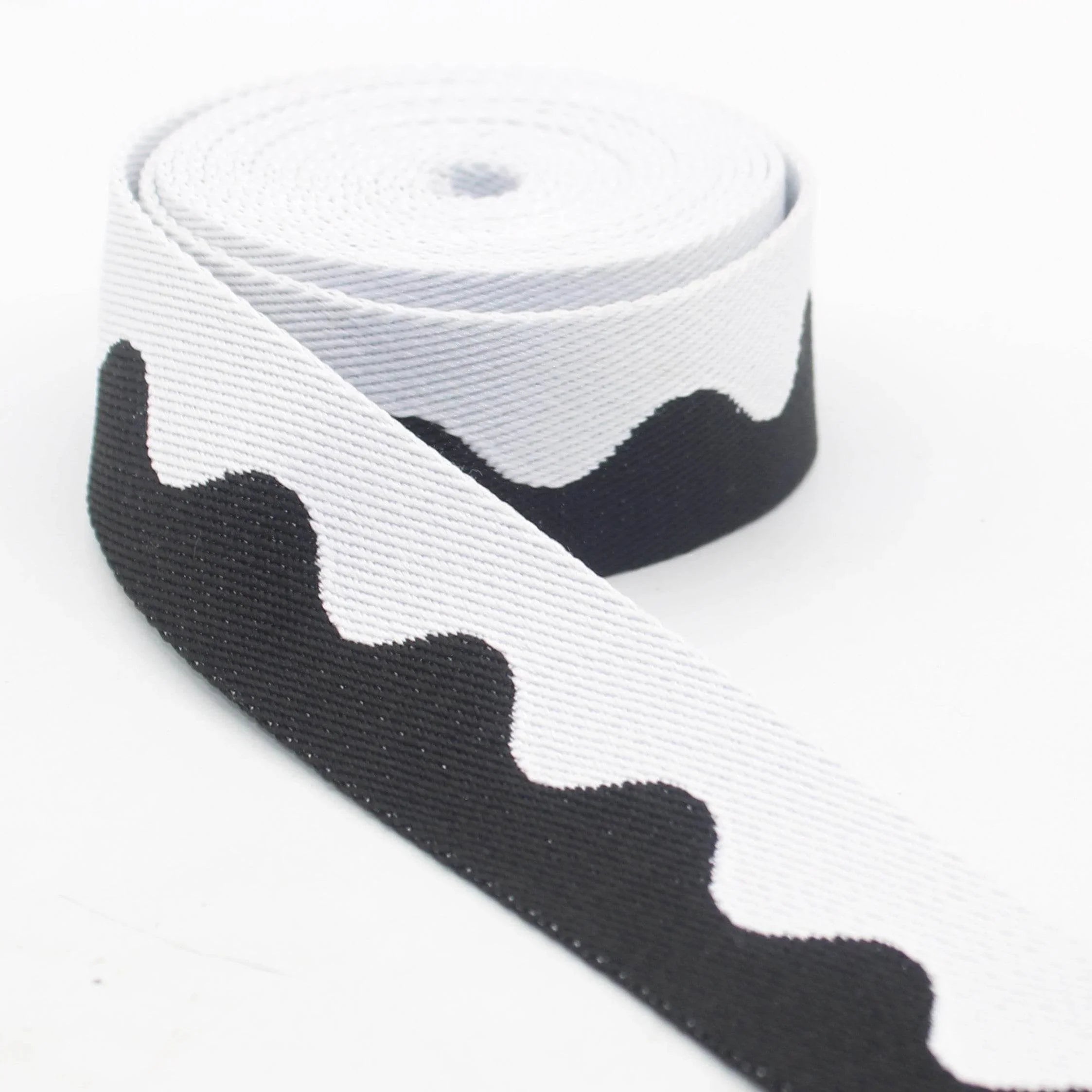 5 meters Bicolor Wave Design Webbing 40mm #RUB3576 - ACCESSOIRES LEDUC BV