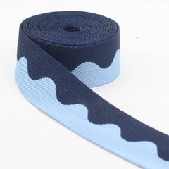 5 meters Bicolor Wave Design Webbing 40mm #RUB3576