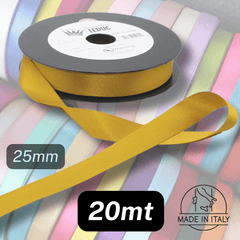 20 meters Italian Double Sided Satin Ribbon - Gold or Red