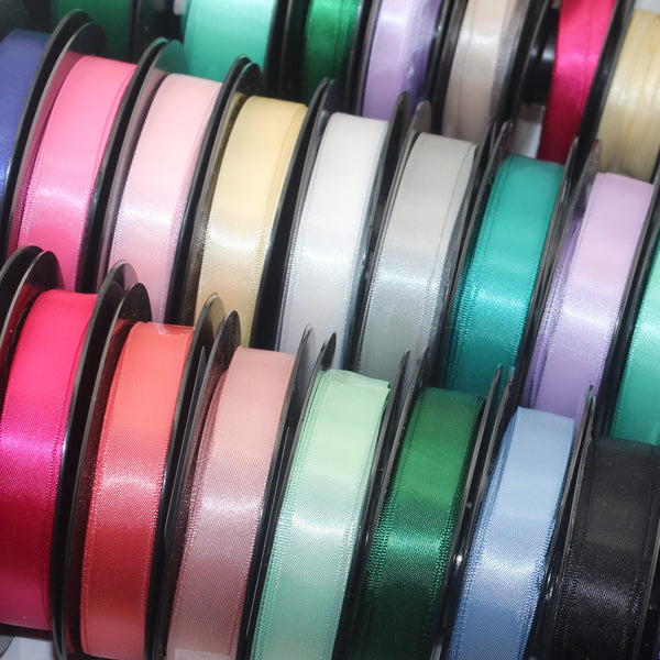 25 Meters of Deluxe Double Sided Satin - in 3mm, 6mm, 9mm, 15mm, 25mm, 38mm, 50mm or 63mm