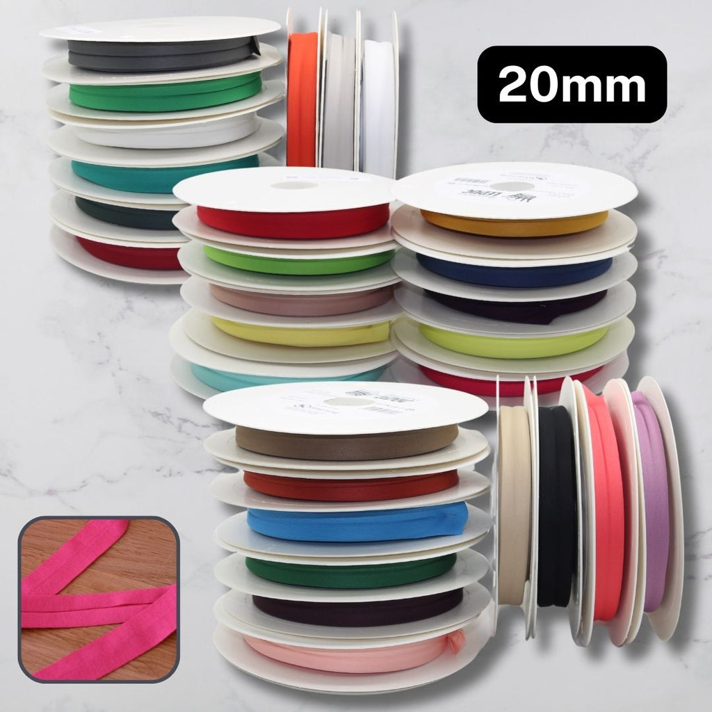 20 meter 20 mm (20+8+8) Jersey Polyester Biaisband 100% Polyester