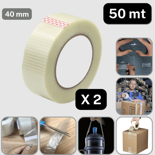 100 Meters Self Adhesive Tape fiber reinforced 40mm 2x50 meters - ACCESSOIRES LEDUC BV