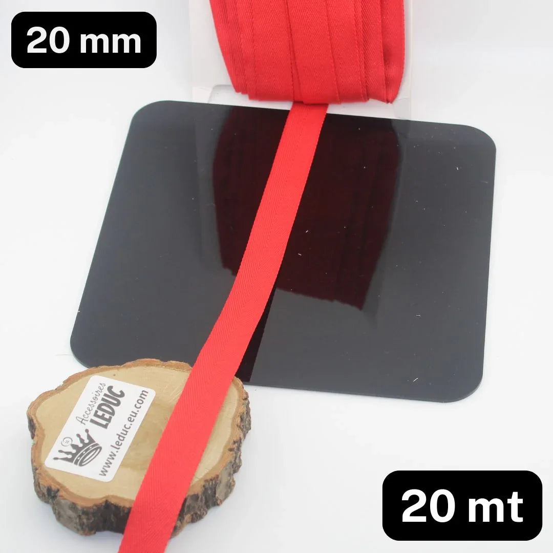 20 meters 20 or 25mm Wide 100% Cotton Herringbone tape (21 colours to chose from!) - ACCESSOIRES LEDUC BV