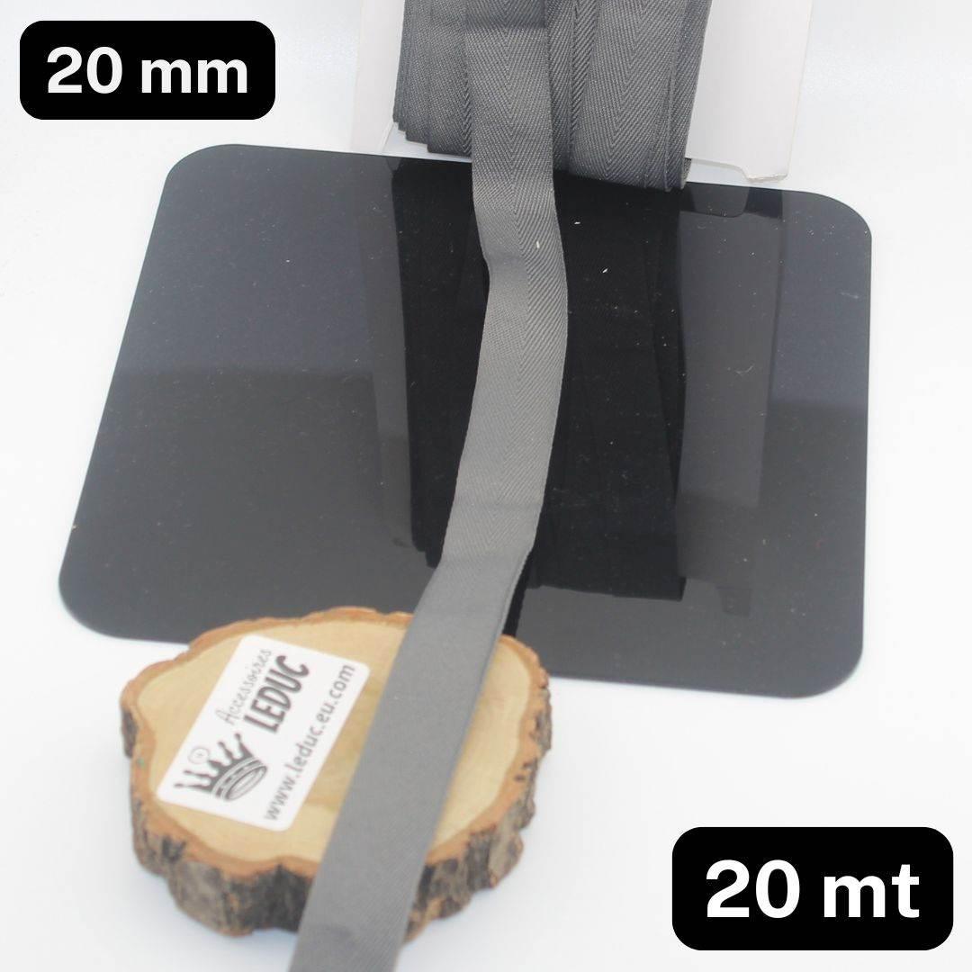 20 meters 20 or 25mm Wide 100% Cotton Herringbone tape (21 colours to chose from!) - ACCESSOIRES LEDUC BV