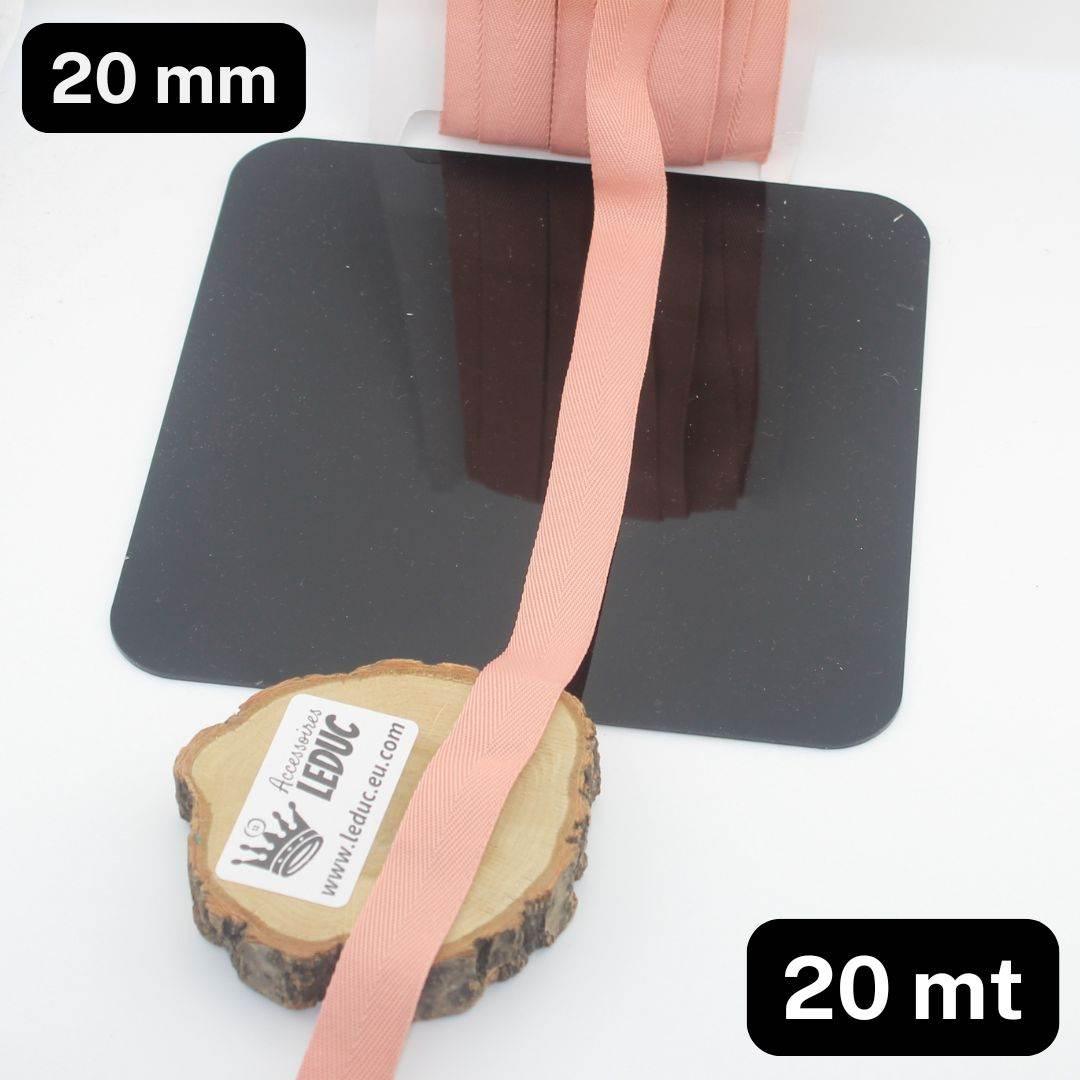 20 meters 20 or 25mm Wide 100% Cotton Herringbone tape (21 colours to chose from!) - ACCESSOIRES LEDUC BV