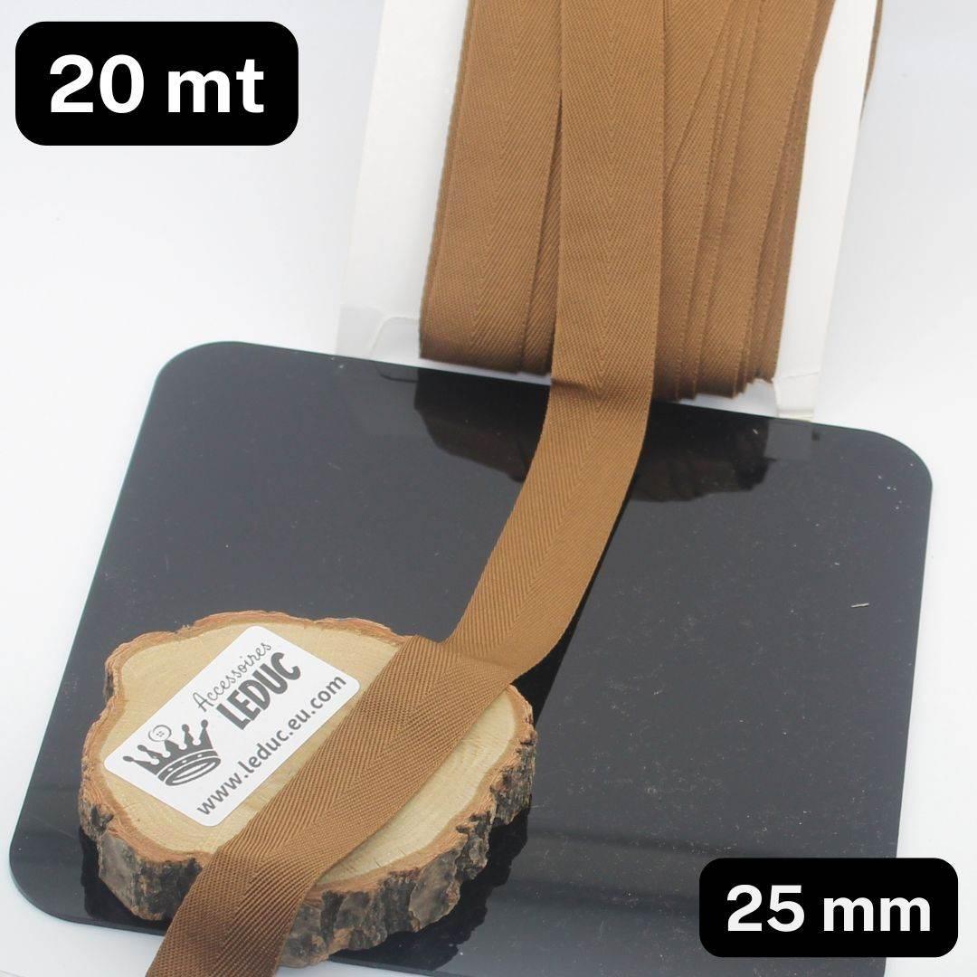 20 meters 20 or 25mm Wide 100% Cotton Herringbone tape (21 colours to chose from!) - ACCESSOIRES LEDUC BV