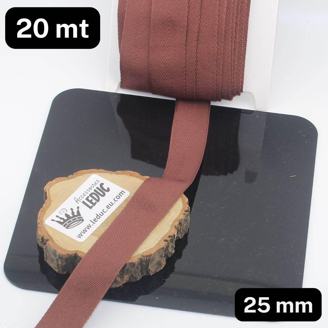 20 meters 20 or 25mm Wide 100% Cotton Herringbone tape (21 colours to chose from!) - ACCESSOIRES LEDUC BV