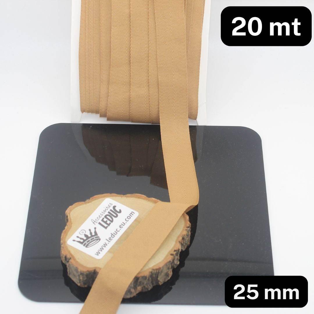 20 meters 20 or 25mm Wide 100% Cotton Herringbone tape (21 colours to chose from!) - ACCESSOIRES LEDUC BV