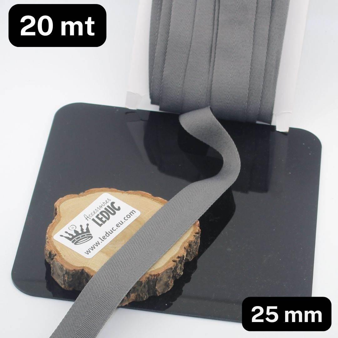 20 meters 20 or 25mm Wide 100% Cotton Herringbone tape (21 colours to chose from!) - ACCESSOIRES LEDUC BV