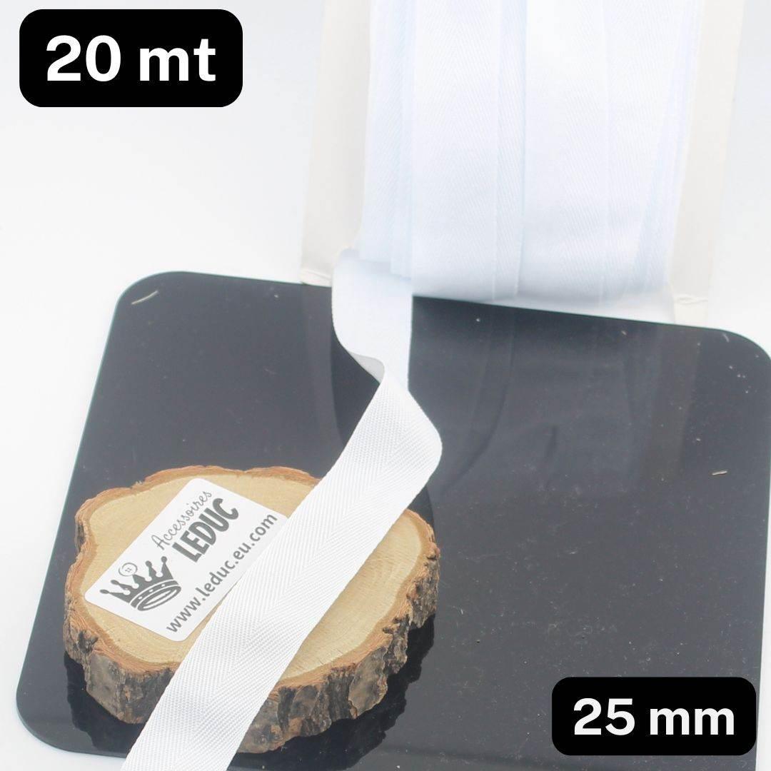 20 meters 20 or 25mm Wide 100% Cotton Herringbone tape (21 colours to chose from!) - ACCESSOIRES LEDUC BV