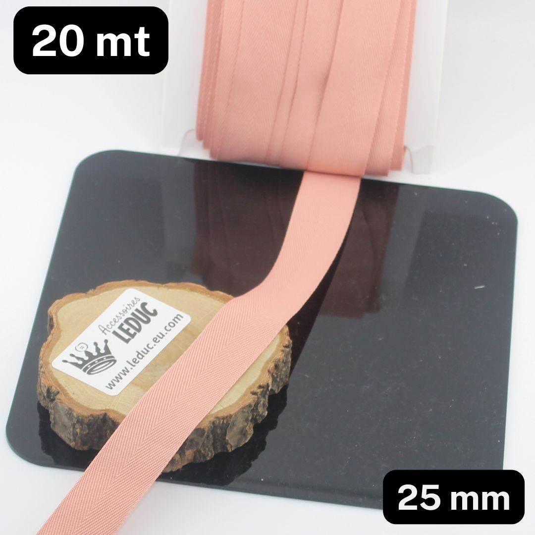 20 meters 20 or 25mm Wide 100% Cotton Herringbone tape (21 colours to chose from!) - ACCESSOIRES LEDUC BV