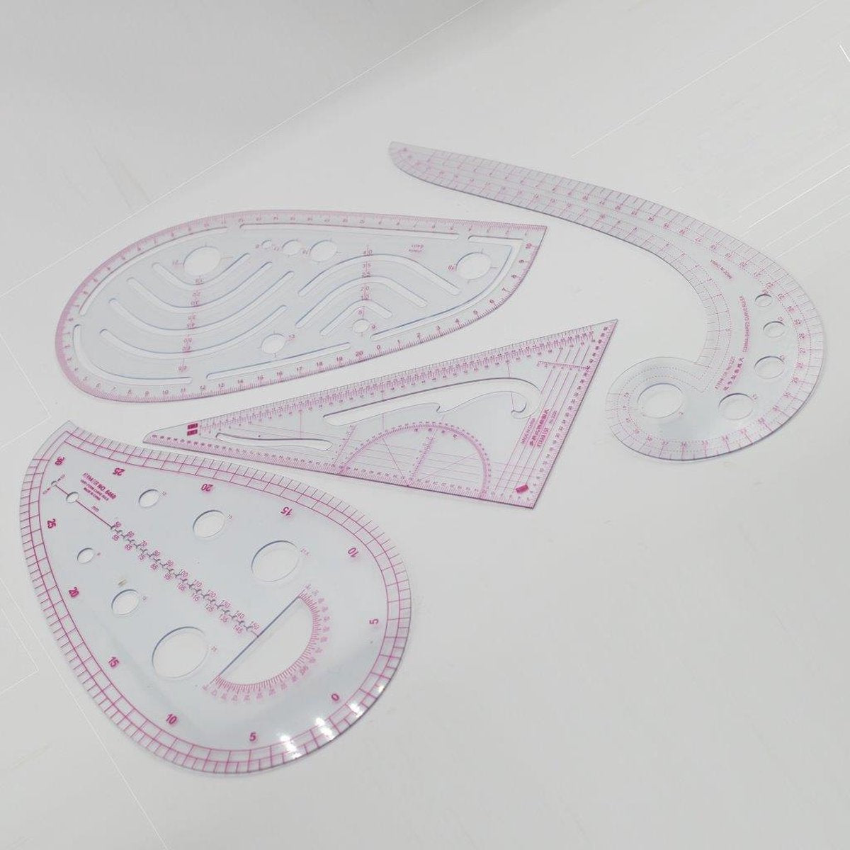 Sewing Rulers, in 4 variations - French Metric Ruler, Transparent Ruler for Measuring Curves