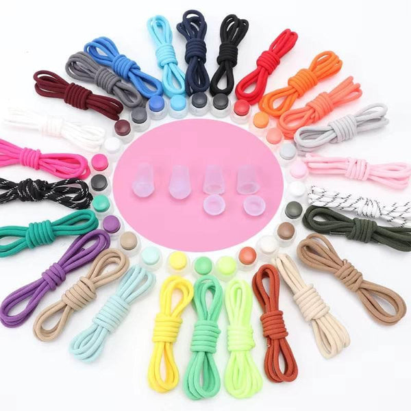 Set of Elastic Shoelaces with Cord Stopper and Ends. Adjustable. - ACCESSOIRES LEDUC BV