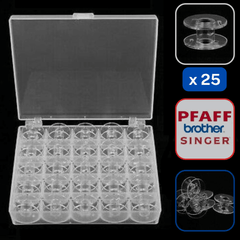 Box of 25 transparent Spools for Sewing machine - ACCESSOIRES LEDUC BV