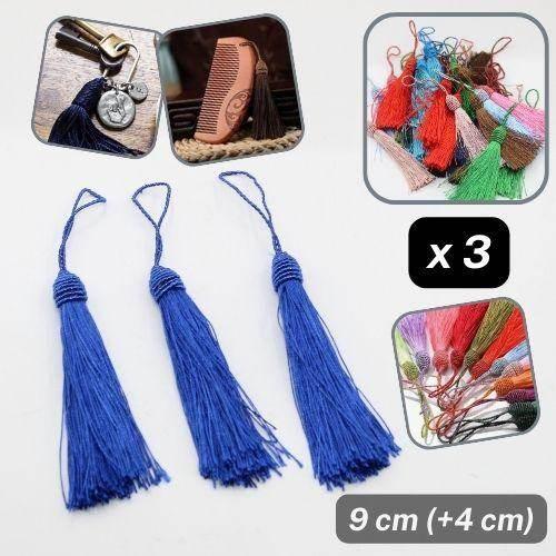 3 Tassels, Viscose, Total Heigth 9cm, Tassel heigth 4cm available in many Colours - ACCESSOIRES LEDUC BV