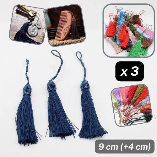 3 Tassels, Viscose, Total Heigth 9cm, Tassel heigth 4cm available in many Colours - ACCESSOIRES LEDUC BV