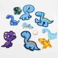 Set of 9 Iron On Dinosaurs Patches Colour Blue #HAB5022 - ACCESSOIRES LEDUC BV