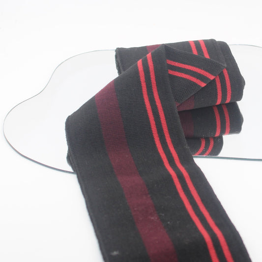 TIS2010 8cmx120cm Ribbing Black + Bordeaux and Red Lines - ACCESSOIRES LEDUC BV