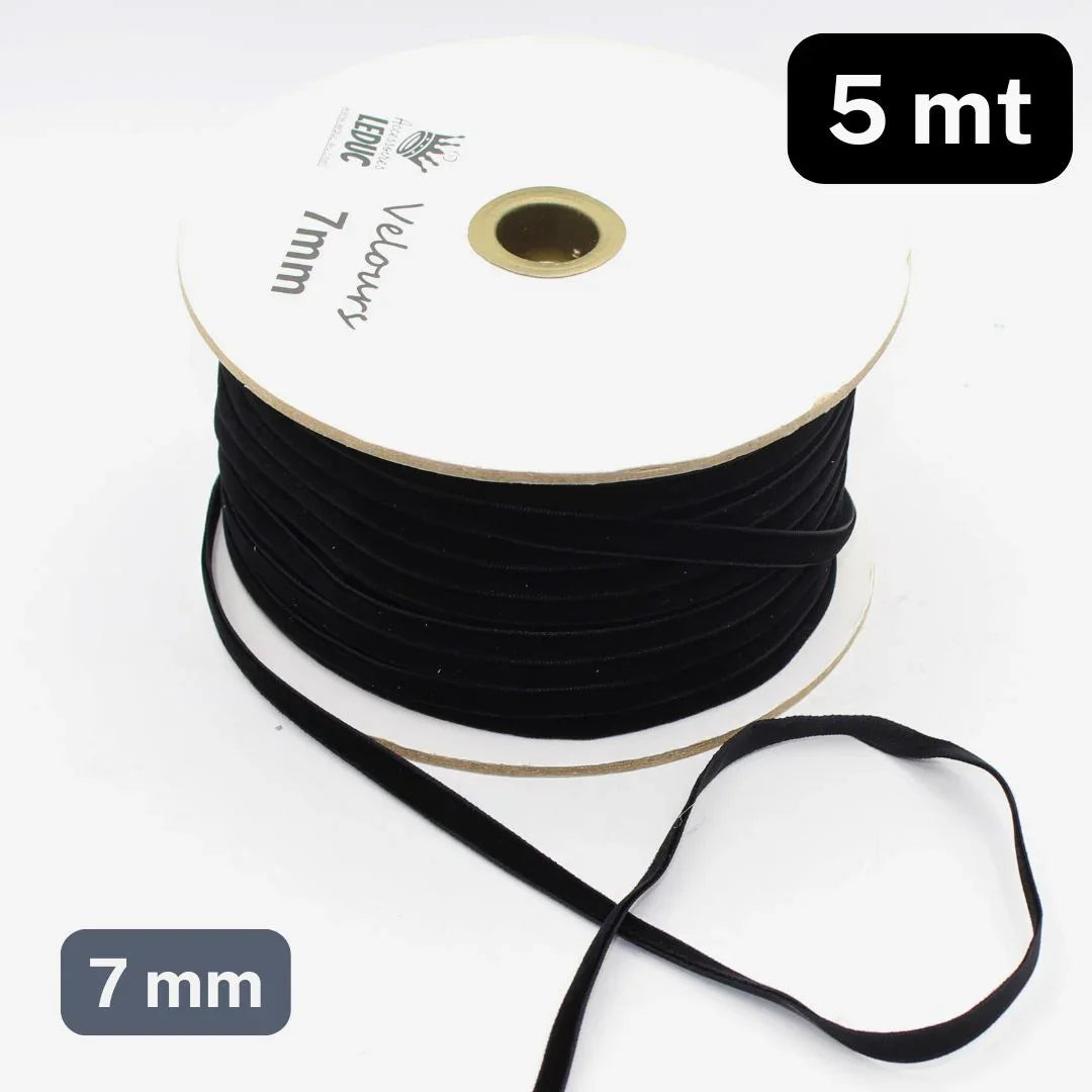 5 Meters Velvet Ribbon, available in different sizes & colours - ACCESSOIRES LEDUC BV