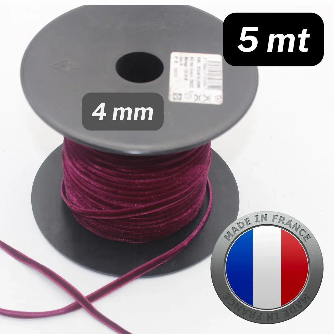 5 Meters Velvet Ribbon, available in different sizes & colours - ACCESSOIRES LEDUC BV
