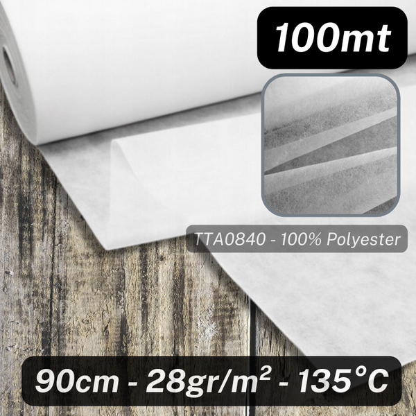 Rollen van 90 cm brede tussenvoeringstof - 100% polyester