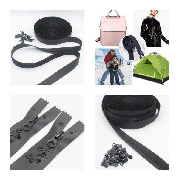 10 meters Waterproof Zipper + 20 pullers size 3# or 5# #ZV134 - ACCESSOIRES LEDUC BV