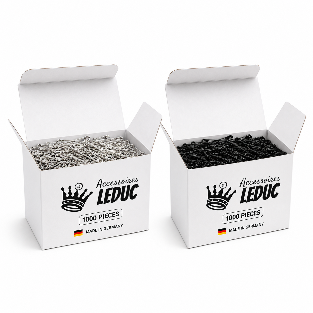 1000 Safety Pins 28–38 mm Black or Silver