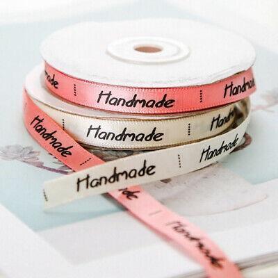 22 meters Roll of Satin Tape 10mm Labels , Printed "Handmade" - ACCESSOIRES LEDUC