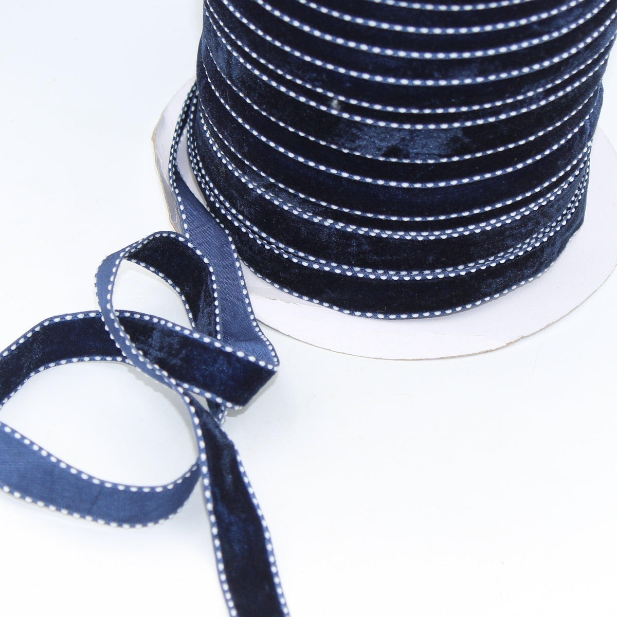 5 meters Stitched Velvet Ribbon 9 / 15 / 20mm #VEL1501 - ACCESSOIRES LEDUC