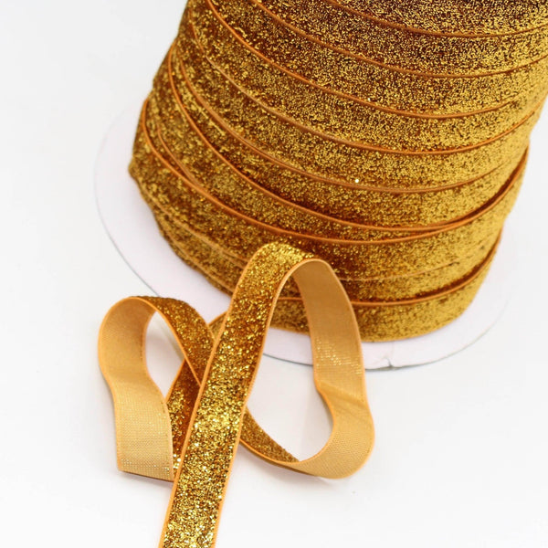 5 Meters 16mm Elastic Lurex Velvet Ribbon #VEL1504 - ACCESSOIRES LEDUC BV