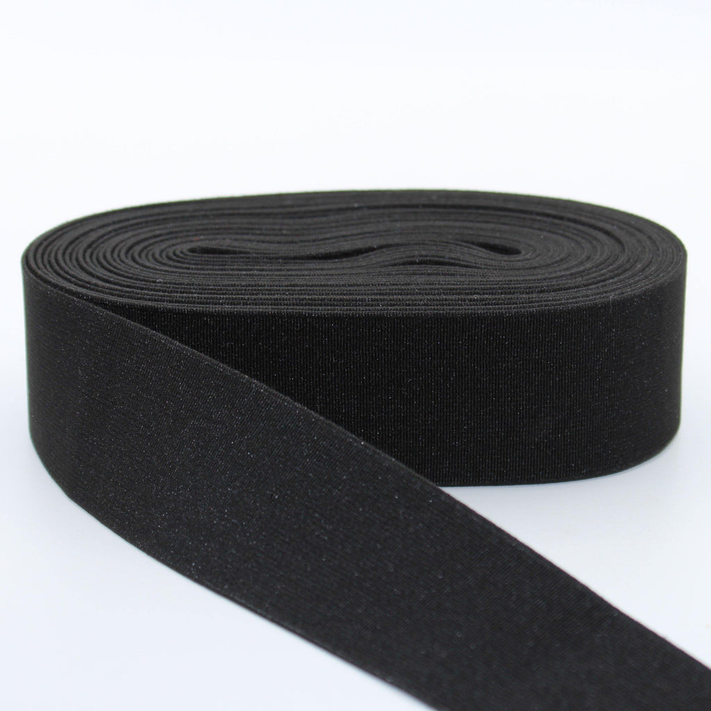 1.5 inch (40mm) Wide Striped Elastic White Black and Red