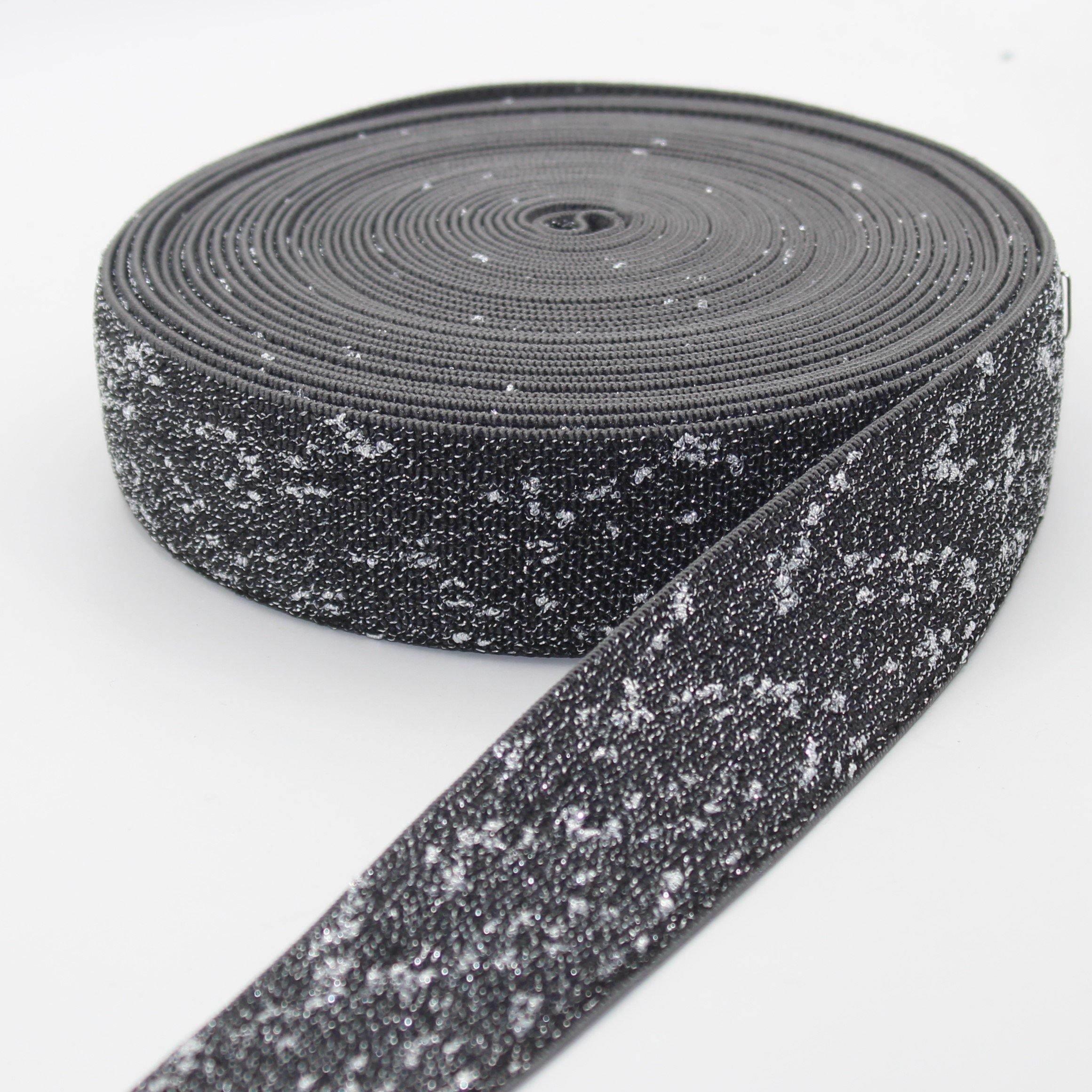 5 Meters Soft Glittery Elastic 38mm #ELA1303 - ACCESSOIRES LEDUC BV