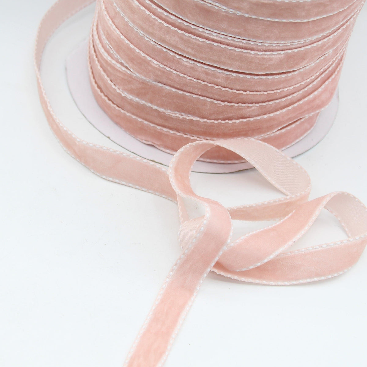 5 meters Stitched Velvet Ribbon 9 / 15 / 20mm #VEL1501 - ACCESSOIRES LEDUC