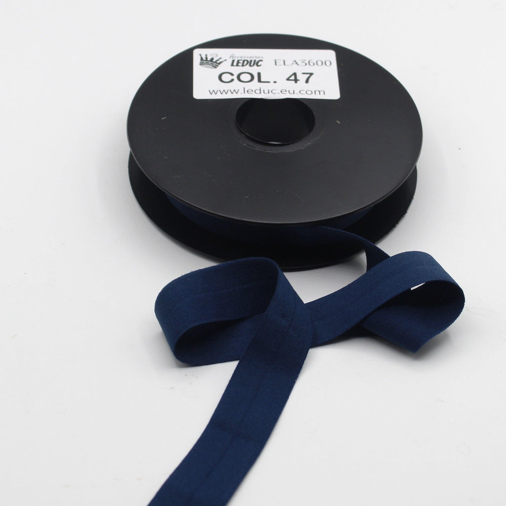 10mt Weiches elastisches Schrägband aus Polyester 18mm vorgefaltet #ELA3600 - ACCESSOIRES LEDUC