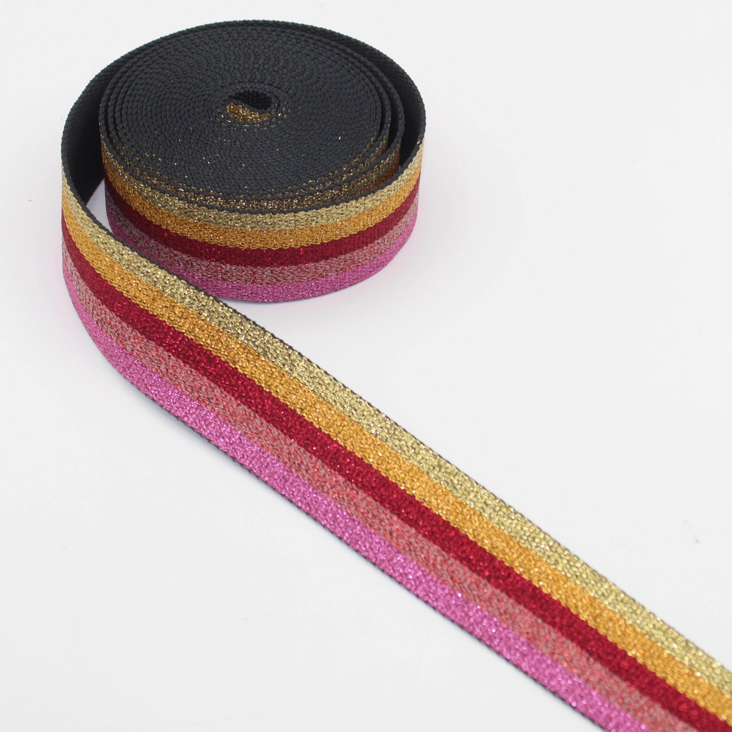 All Lurex Striped Webbing 38mm #RUB3526 - ACCESSOIRES LEDUC BV