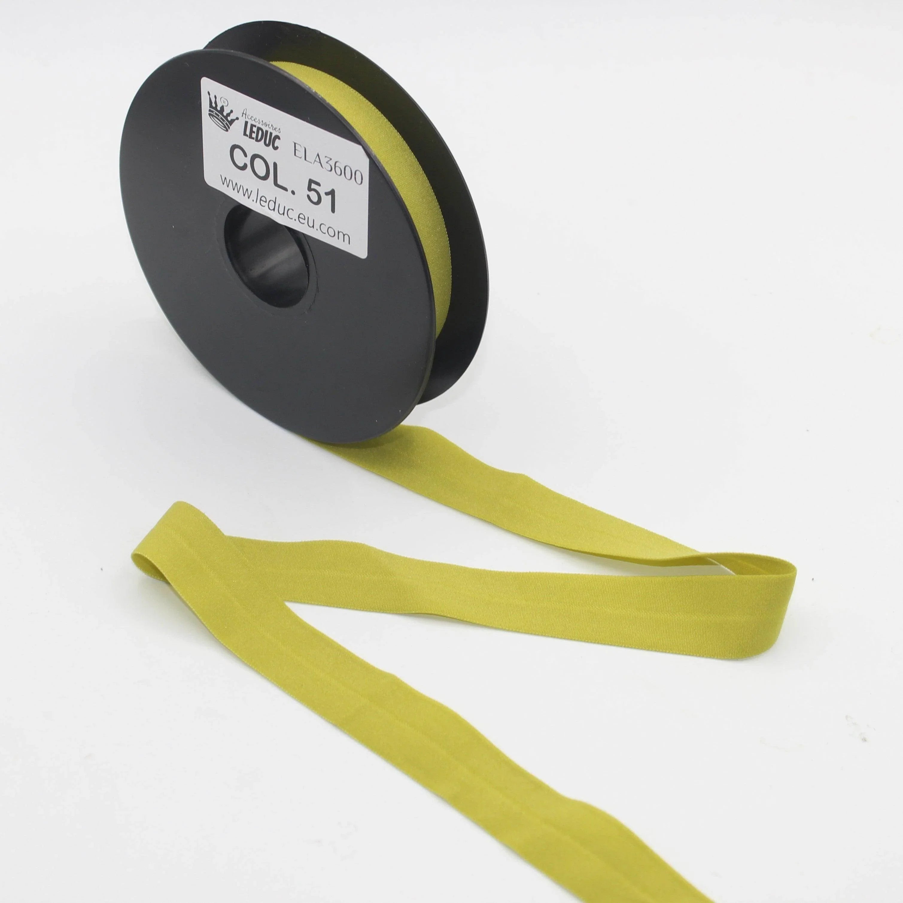 10mt Soft Elastic Bias Binding in Polyester 18mm prefolded #ELA3600 - ACCESSOIRES LEDUC BV