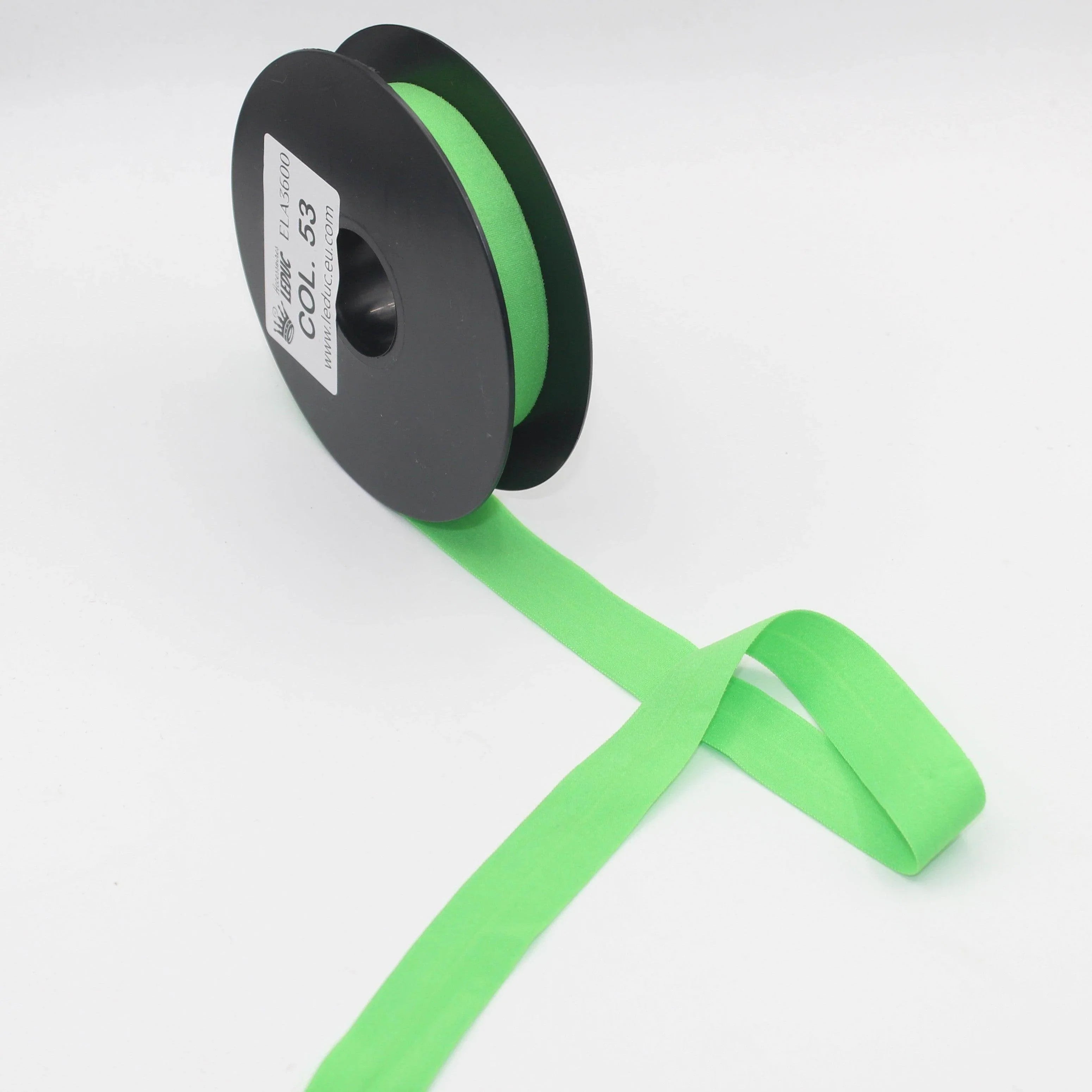 10mt Soft Elastic Bias Binding in Polyester 18mm prefolded #ELA3600 - ACCESSOIRES LEDUC BV