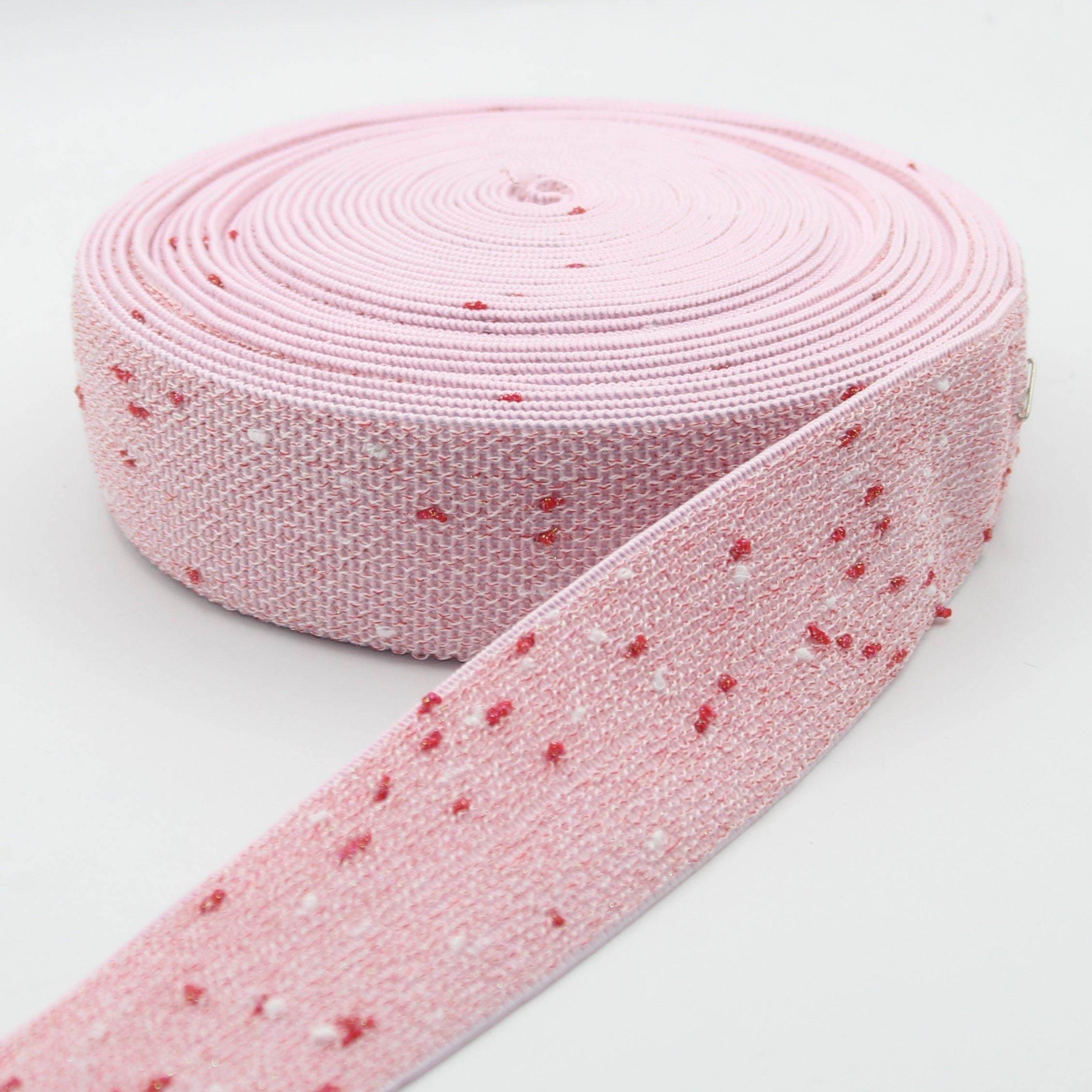 5 Meters Soft Glittery Elastic 38mm #ELA1303 - ACCESSOIRES LEDUC BV