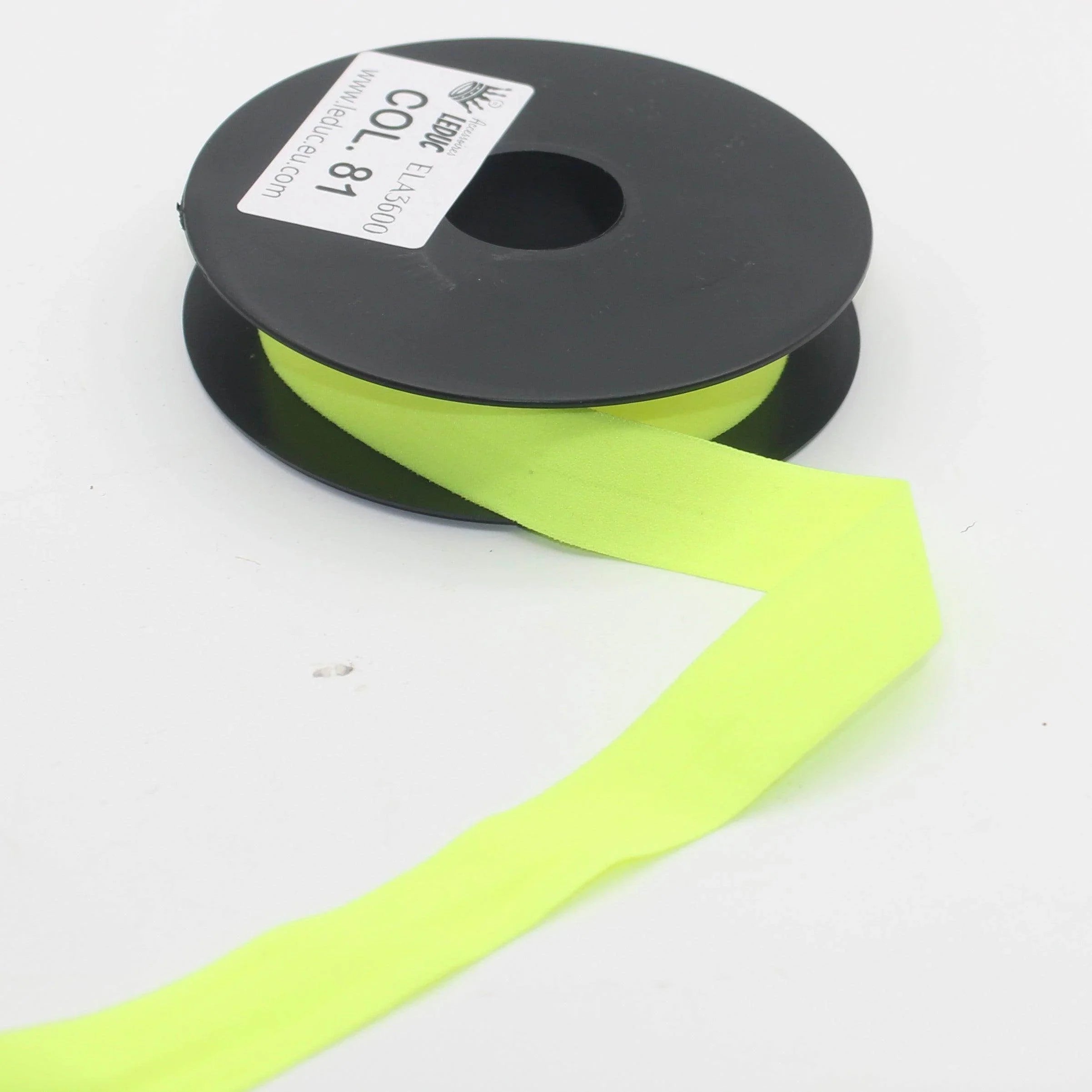 10mt Soft Elastic Bias Binding in Polyester 18mm prefolded #ELA3600 - ACCESSOIRES LEDUC BV
