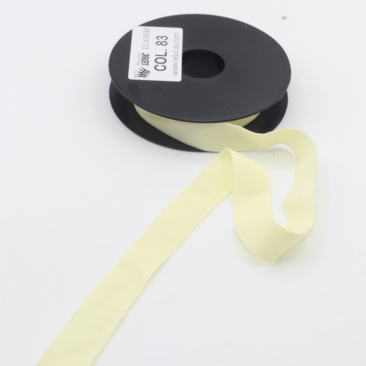 10mt Soft Elastic Bias Binding in Polyester 18mm prefolded #ELA3600 - ACCESSOIRES LEDUC BV