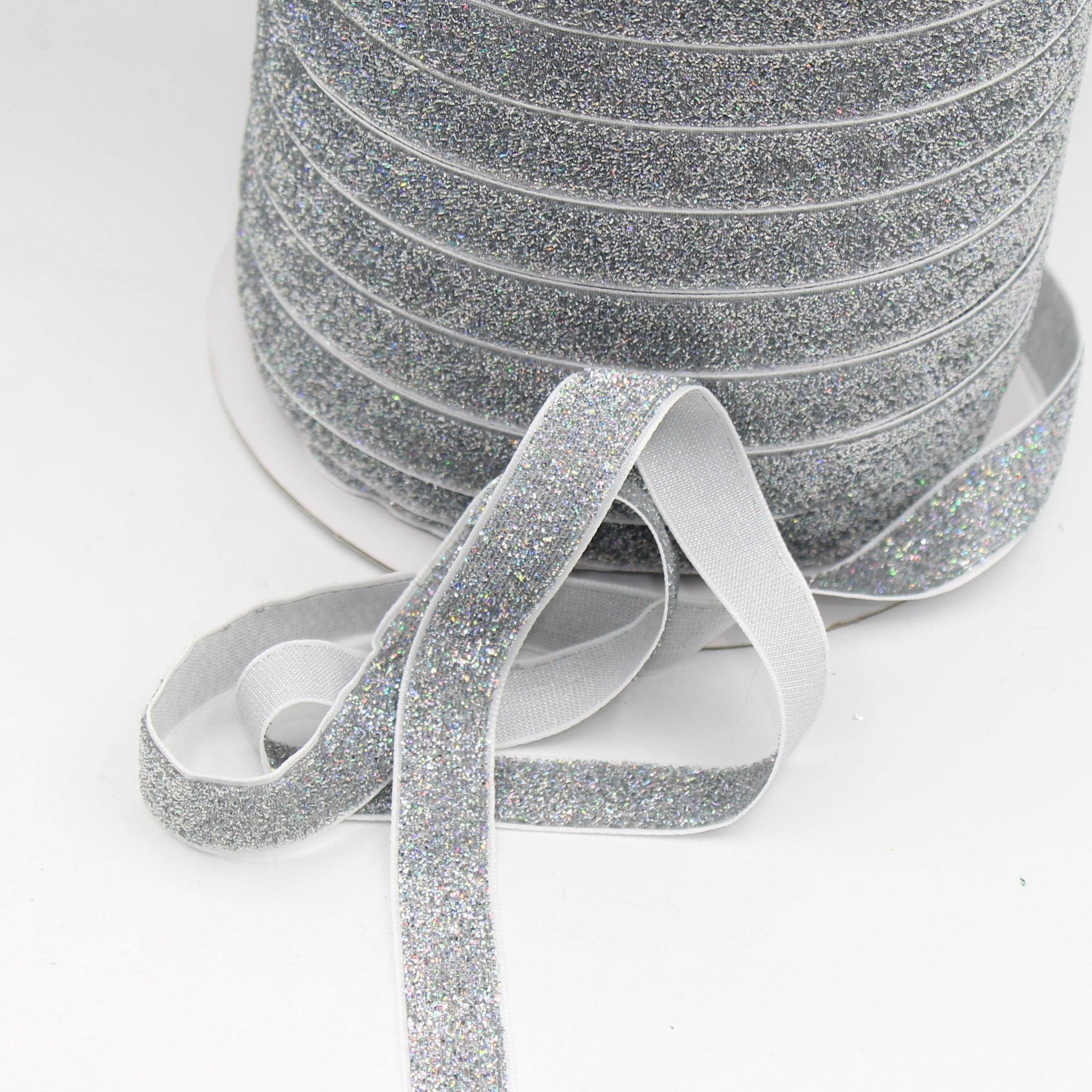 5 Meters 16mm Elastic Lurex Velvet Ribbon #VEL1504 - ACCESSOIRES LEDUC BV